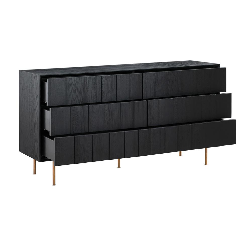 Armen Living - Carnaby Queen 4 Piece Bedroom Set in Black Brushed Oak Wood - SETCFBDBLQN4A_CLOSEOUT veiw 5