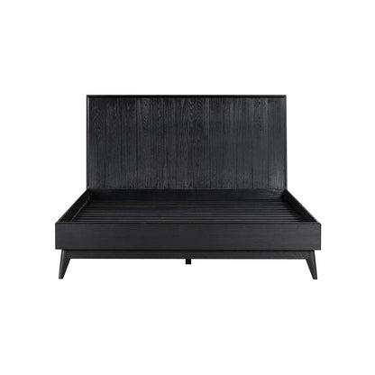 Armen Living - Carnaby Queen Platform Bed Frame in Black Brushed Oak Wood - LCCFBDBLQN veiw 2