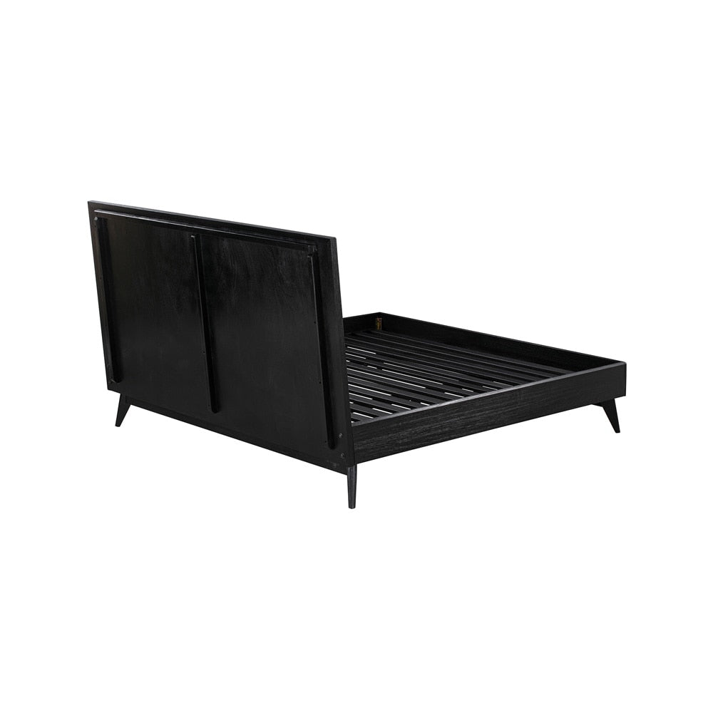 Armen Living - Carnaby Queen Platform Bed Frame in Black Brushed Oak Wood - LCCFBDBLQN veiw 4