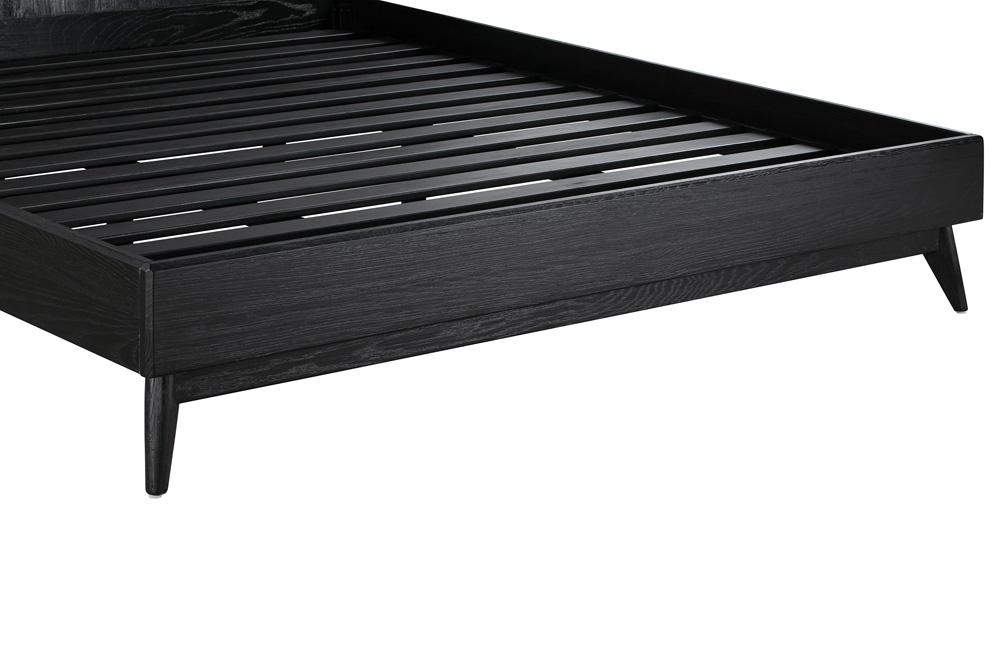Armen Living - Carnaby Queen Platform Bed Frame in Black Brushed Oak Wood - LCCFBDBLQN veiw 8