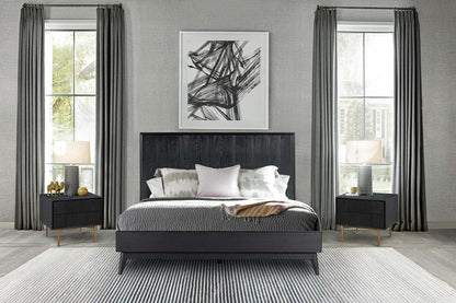 Armen Living - Carnaby Queen Platform Bed Frame in Black Brushed Oak Wood - LCCFBDBLQN veiw 9