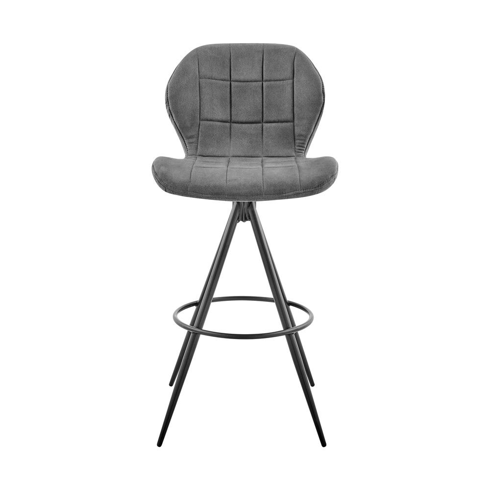 Armen Living - Catalina 26in Counter Height Bar Stool in Charcoal Fabric and Black Finish - LCCTBACH26_CLOSEOUT veiw 2