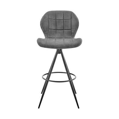 Armen Living - Catalina 26in Counter Height Bar Stool in Charcoal Fabric and Black Finish - LCCTBACH26_CLOSEOUT veiw 2