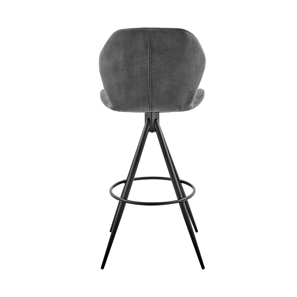 Armen Living - Catalina 26in Counter Height Bar Stool in Charcoal Fabric and Black Finish - LCCTBACH26_CLOSEOUT veiw 5