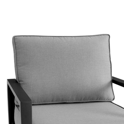 Armen Living - Cayman Black Aluminum Outdoor Swivel Glider Chair with Dark Gray Cushions - LCODCMCHBL veiw 4
