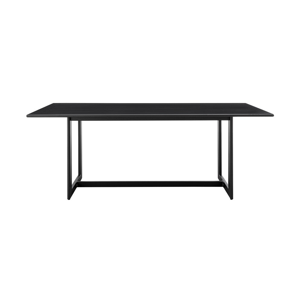 Armen Living - Cayman Outdoor Patio 7-Piece Dining Table Set in Aluminum with Gray Cushions - SETODCA7BLGRY veiw 4