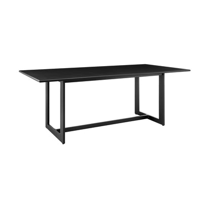 Armen Living - Cayman Outdoor Patio 7-Piece Dining Table Set in Aluminum with Gray Cushions - SETODCA7BLGRY veiw 5