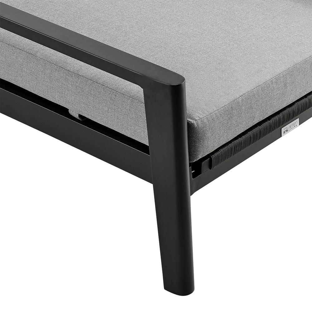 Armen Living - Cayman Outdoor Patio Adjustable Chaise Lounge Chair in Aluminum with Gray Cushions - LCCCLOBL veiw 6