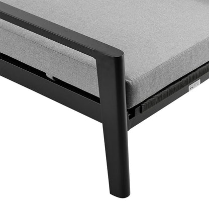 Armen Living - Cayman Outdoor Patio Adjustable Chaise Lounge Chair in Aluminum with Gray Cushions - LCCCLOBL veiw 6