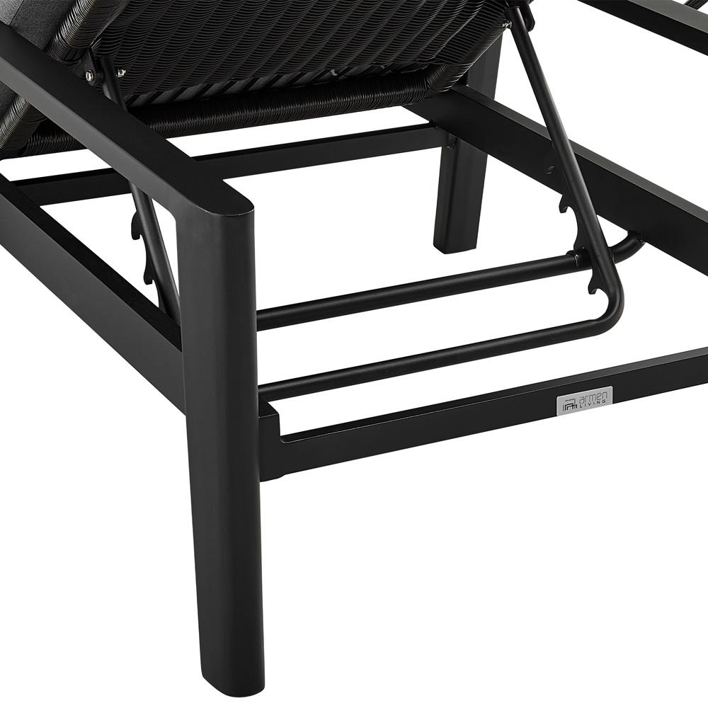 Armen Living - Cayman Outdoor Patio Adjustable Chaise Lounge Chair in Aluminum with Gray Cushions - LCCCLOBL veiw 7