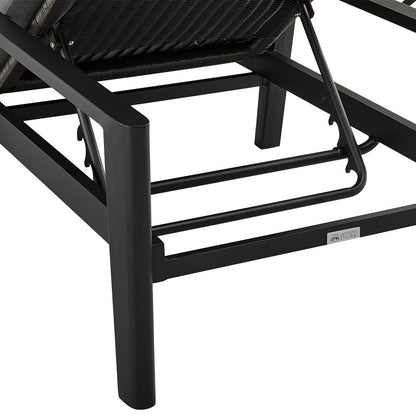 Armen Living - Cayman Outdoor Patio Adjustable Chaise Lounge Chair in Aluminum with Gray Cushions - LCCCLOBL veiw 7