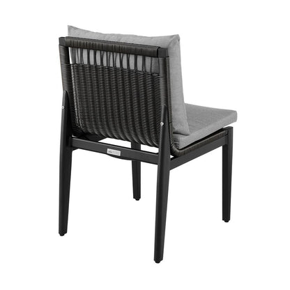 Armen Living - Cayman Outdoor Patio Dining Chairs in Aluminum with Gray Cushions - Set of 2 - LCCCSIBL veiw 5