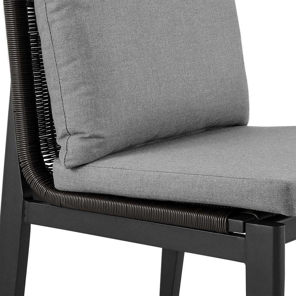 Armen Living - Cayman Outdoor Patio Dining Chairs in Aluminum with Gray Cushions - Set of 2 - LCCCSIBL veiw 6