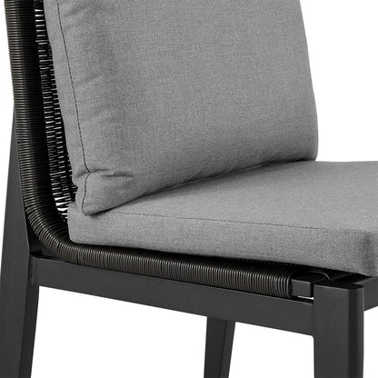 Armen Living - Cayman Outdoor Patio Dining Chairs in Aluminum with Gray Cushions - Set of 2 - LCCCSIBL veiw 6