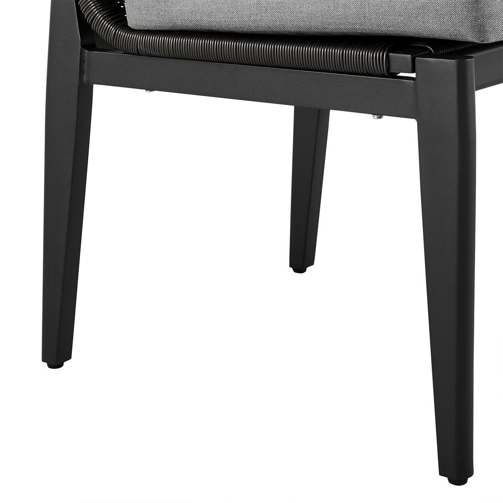 Armen Living - Cayman Outdoor Patio Dining Chairs in Aluminum with Gray Cushions - Set of 2 - LCCCSIBL veiw 7