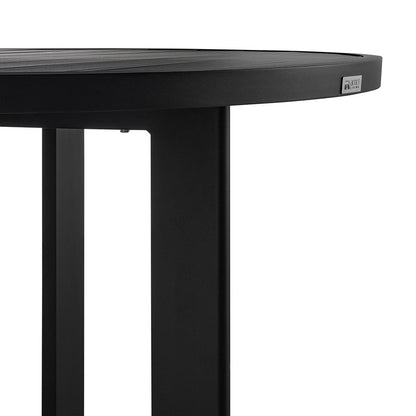 Armen Living - Cayman Outdoor Patio Round Dining Table in Aluminum - LCCCDIRDBL veiw 3