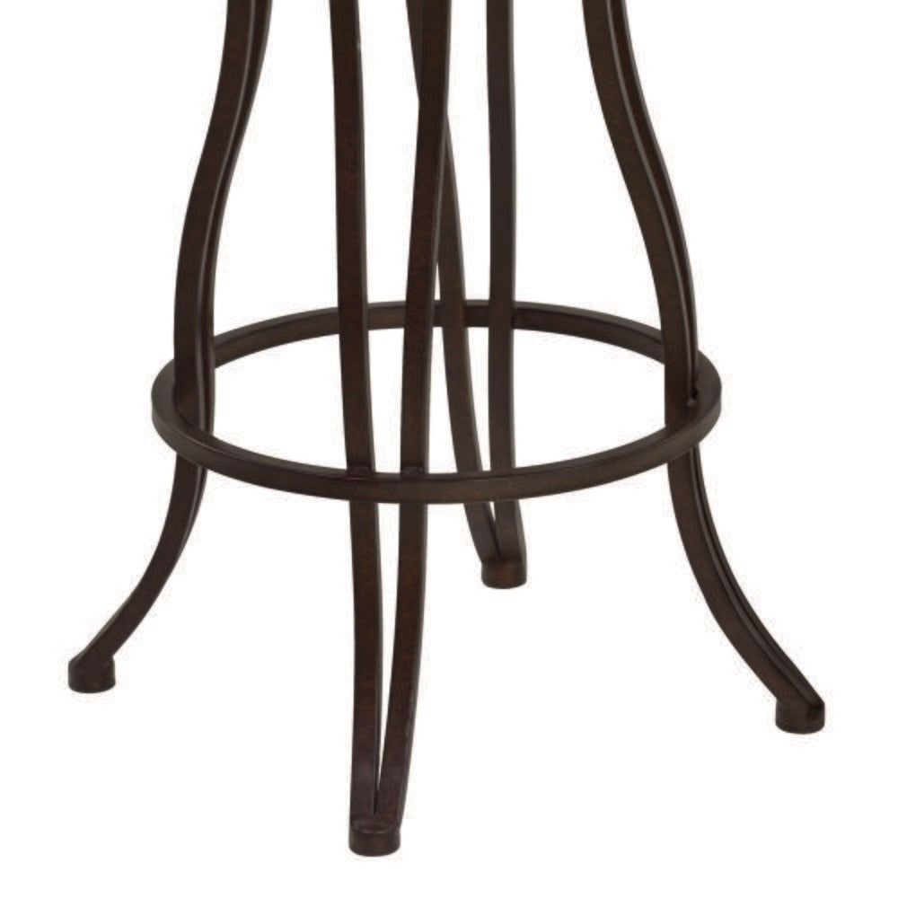 Armen Living - Celeste 26in Counter Height Metal Swivel Barstool in Bandero Espresso Fabric and Auburn Bay Finish - LCCEBAES26 veiw 5