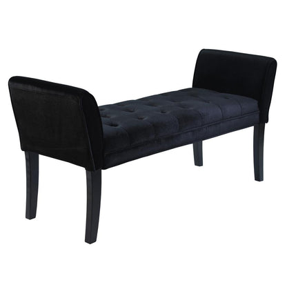 Armen Living - Chatham Bench in Black Velvet - LC0845BEBL - CLOSEOUT veiw 1
