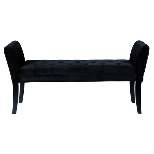 Armen Living - Chatham Bench in Black Velvet - LC0845BEBL - CLOSEOUT veiw 2