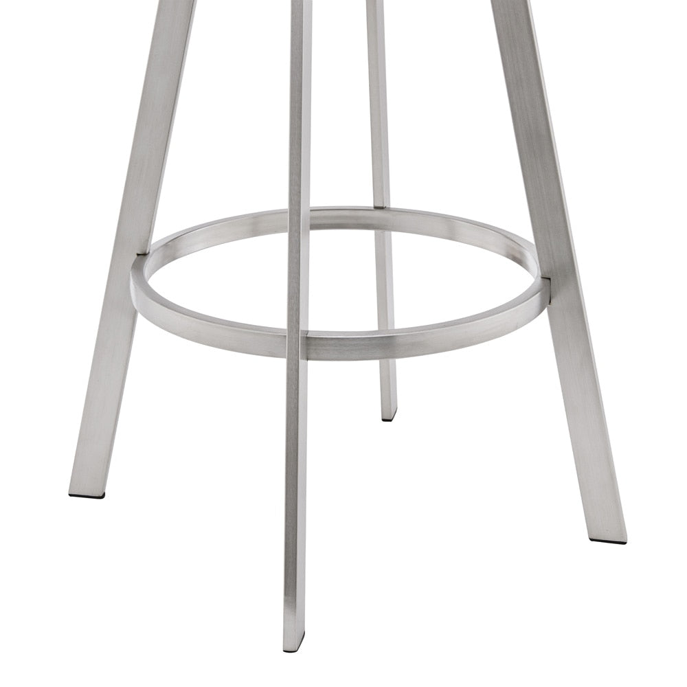 Armen Living  - Chelsea 30in Black Faux Leather and Brushed Stainless Steel Swivel Bar Stool - LCCSBABSBL30 veiw 6