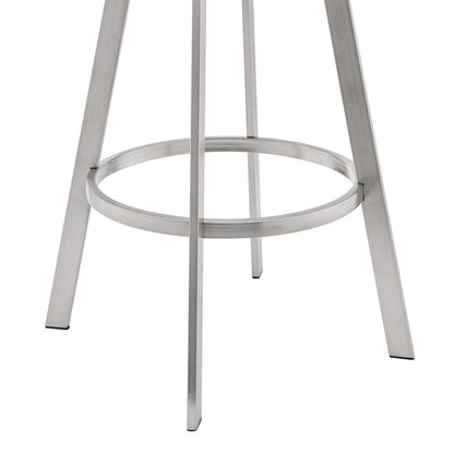 Armen Living  - Chelsea 30in Black Faux Leather and Brushed Stainless Steel Swivel Bar Stool - LCCSBABSBL30 veiw 6
