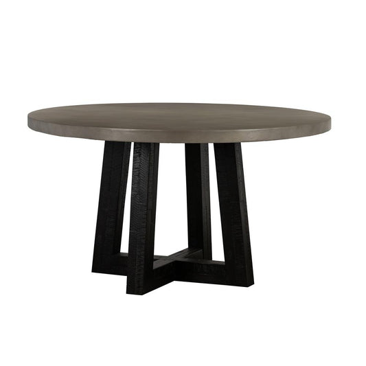 Armen Living - Chester Modern Concrete and Acacia Round Dining Table - LCCHDICC veiw 2