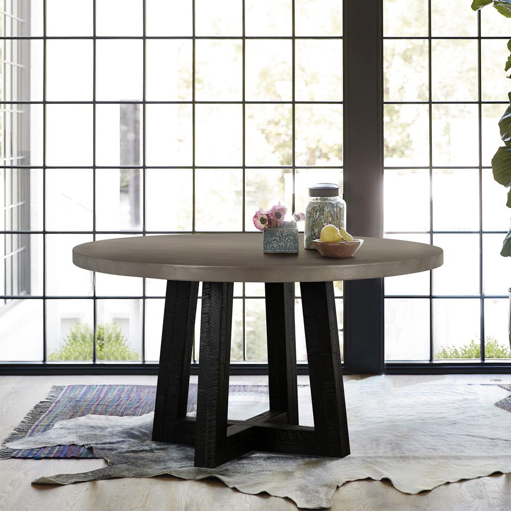 Armen Living - Chester Modern Concrete and Acacia Round Dining Table - LCCHDICC veiw 8