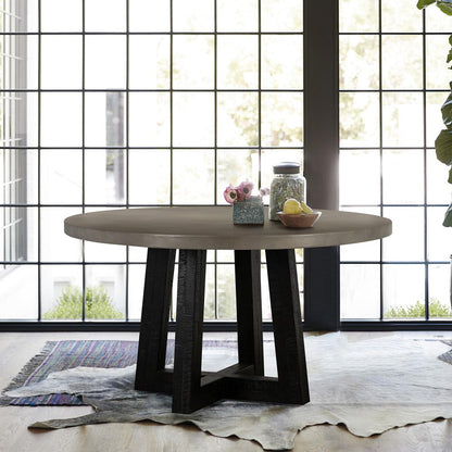 Armen Living - Chester Modern Concrete and Acacia Round Dining Table - LCCHDICC veiw 8