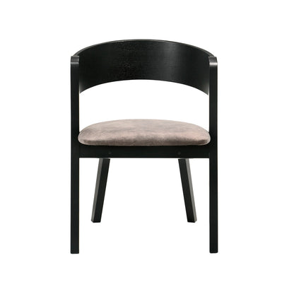 Armen Living - Cirque and Jackie 5 Piece Black Round Dining Set - SETCQDIBLK5E veiw 3