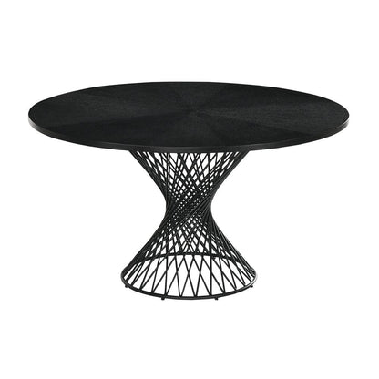 Armen Living - Cirque and Polly 5 Piece Black Round Dining Set - SETCQDIBLK5C veiw 5