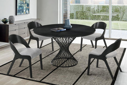 Armen Living - Cirque and Polly 5 Piece Black Round Dining Set - SETCQDIBLK5C veiw 8