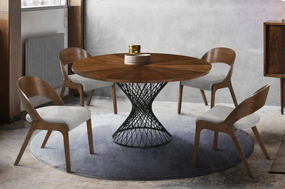 Armen Living - Cirque and Polly 5 Piece Walnut Round Dining Set - SETCQDIWA5C veiw 8