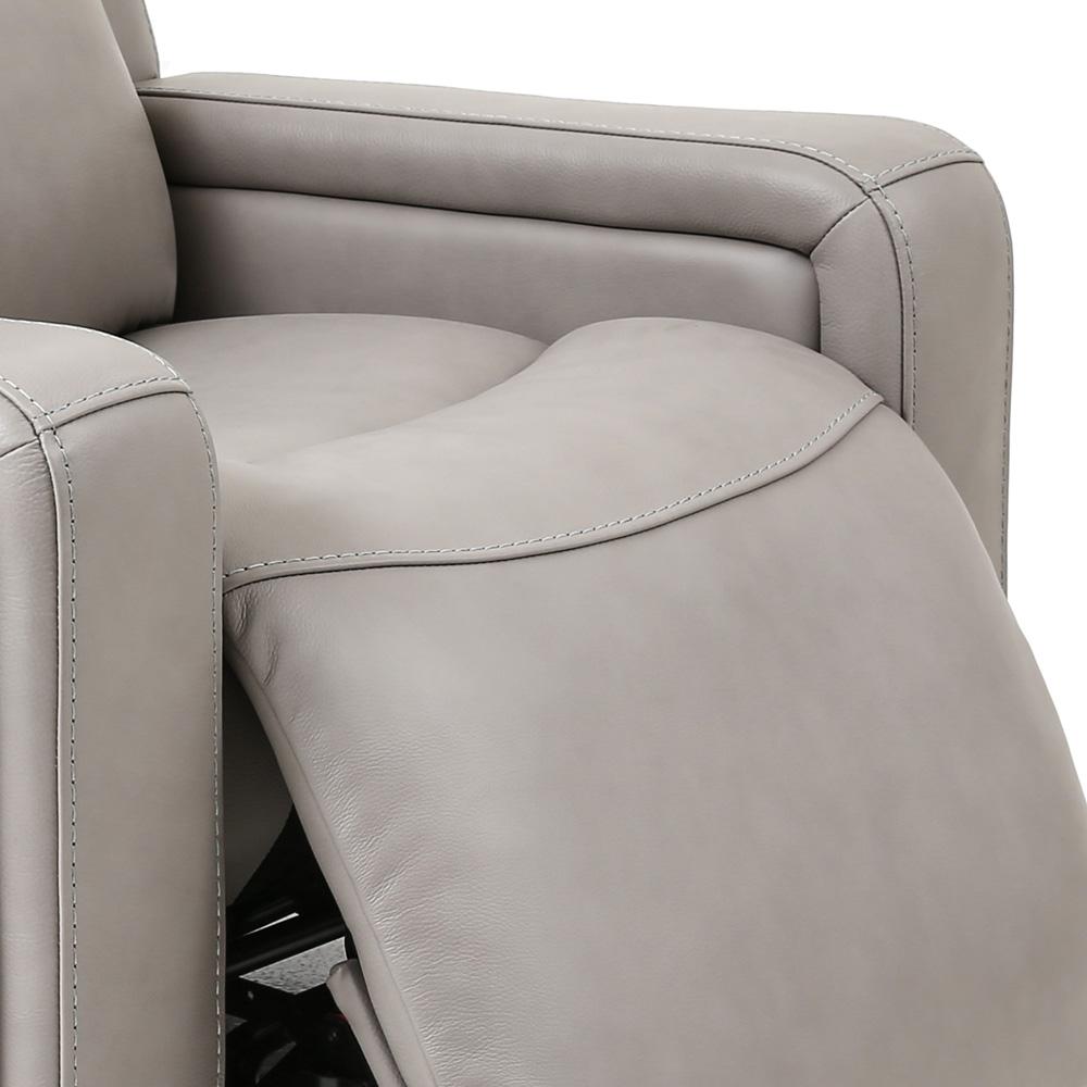 Armen Living - Claude Dual Power Headrest and Lumbar Support Recliner Chair in Light Grey Genuine Leather - LCCL1GR veiw 5