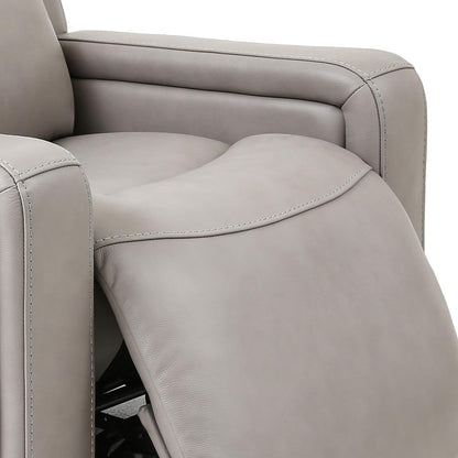 Armen Living - Claude Dual Power Headrest and Lumbar Support Recliner Chair in Light Grey Genuine Leather - LCCL1GR veiw 5