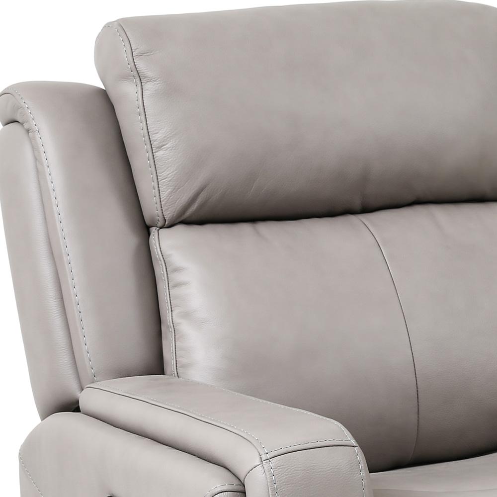 Armen Living - Claude Dual Power Headrest and Lumbar Support Reclining Sofa in Light Grey Genuine Leather - LCCL3GR veiw 3
