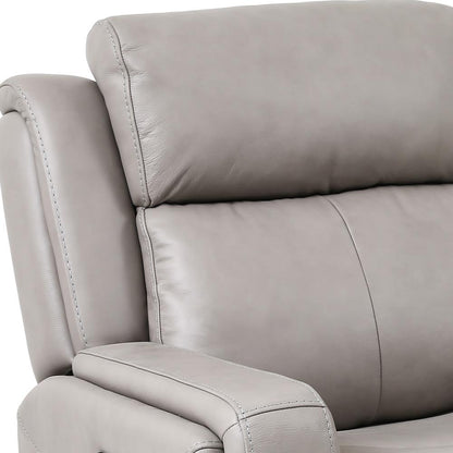 Armen Living - Claude Dual Power Headrest and Lumbar Support Reclining Sofa in Light Grey Genuine Leather - LCCL3GR veiw 3