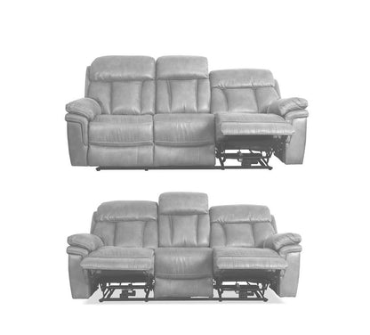 Armen Living - Claude Dual Power Headrest and Lumbar Support Reclining Sofa in Light Grey Genuine Leather - LCCL3GR veiw 7