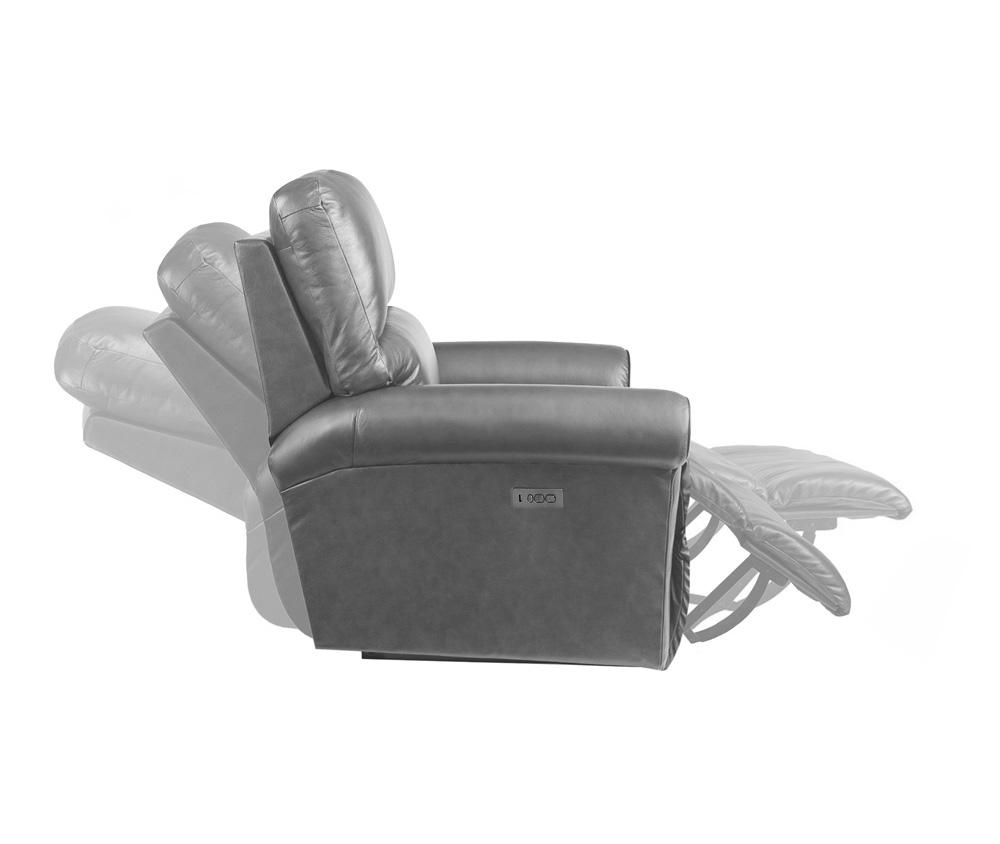 Armen Living - Claude Dual Power Headrest and Lumbar Support Reclining 2 Piece Sofa and Recliner Set in Light Grey Genuine Leather - SETCLGRY2PC veiw 7