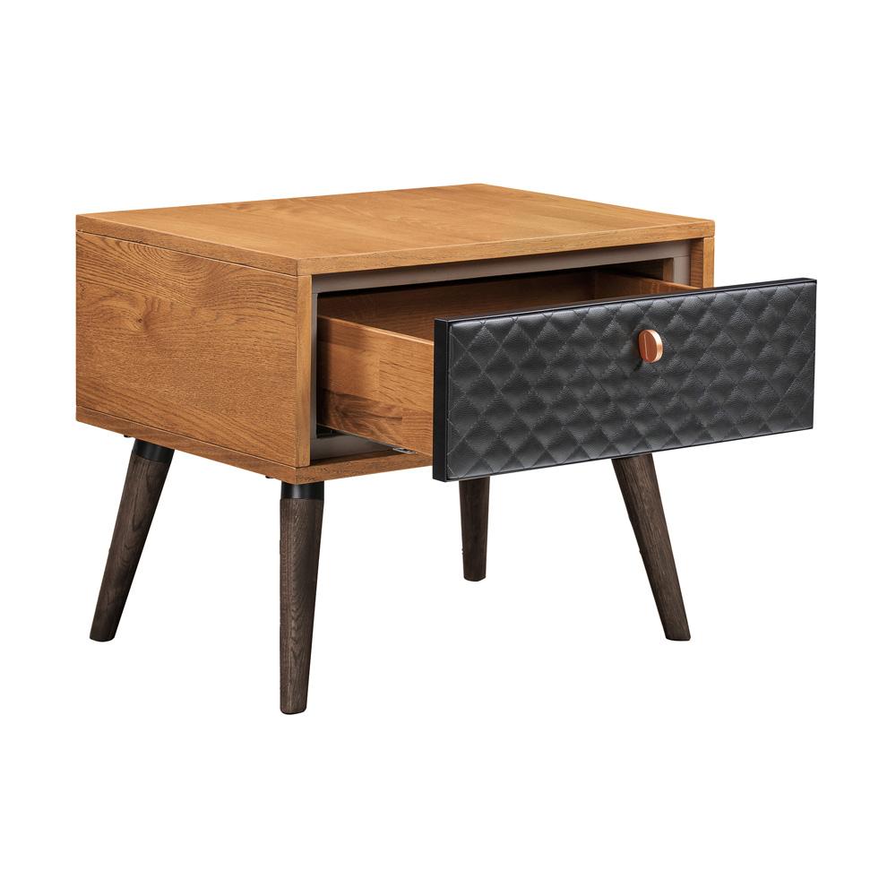 Armen Living - Coco Rustic 3 Piece Upholstered Platform Bedroom set in King with 2 Nightstands  - SETCOBDKG3A veiw 5