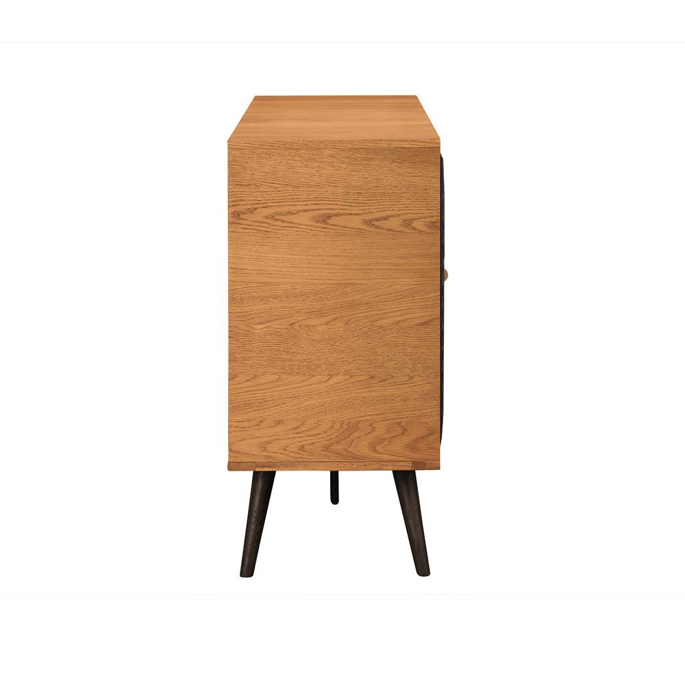 Armen Living - Coco Rustic Oak Wood and Faux Leather Dresser - LCCODRBAL veiw 4