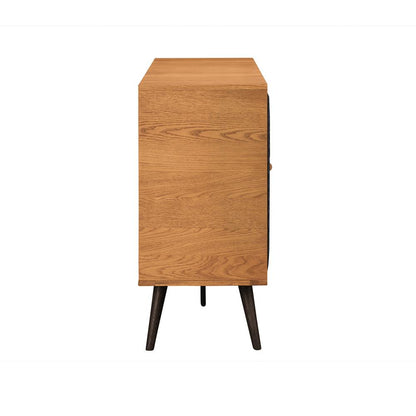Armen Living - Coco Rustic Oak Wood and Faux Leather Dresser - LCCODRBAL veiw 4