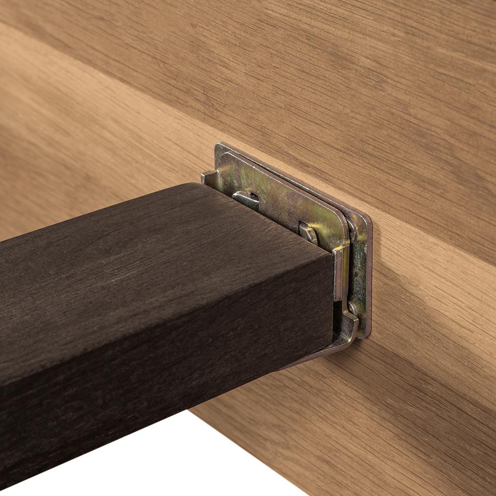 Armen Living - Coco Rustic Oak Wood Upholstered Faux Leather King Platform Bed - LCCOBDBALKG veiw 6