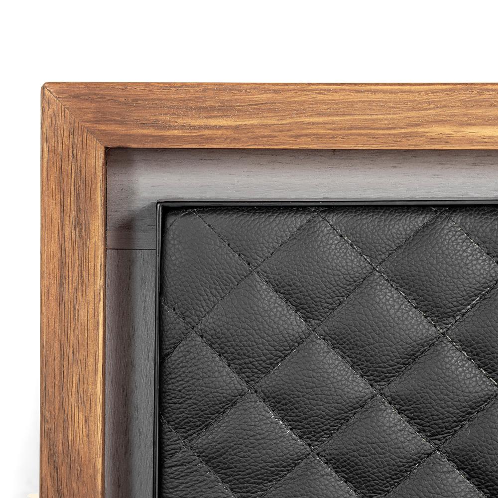 Armen Living - Coco Rustic Oak Wood Upholstered Faux Leather King Platform Bed - LCCOBDBALKG veiw 7