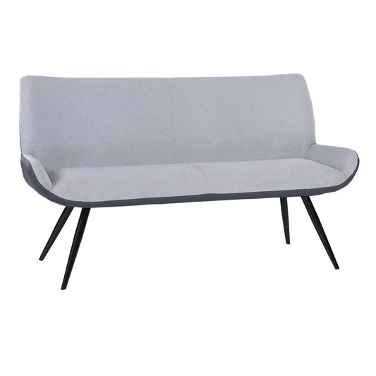 Armen Living - Coronado Contemporary Bench in Brushed Gray Powder Coated Finish and Gray Fabric - LCCDBEBG_CLOSEOUT veiw 1