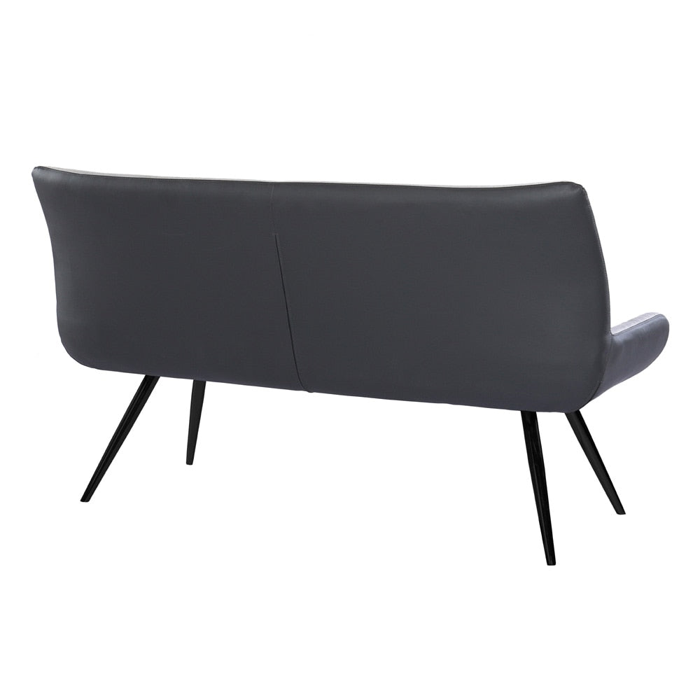 Armen Living - Coronado Contemporary Bench in Brushed Gray Powder Coated Finish and Gray Fabric - LCCDBEBG_CLOSEOUT veiw 2
