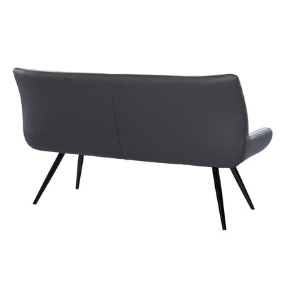 Armen Living - Coronado Contemporary Bench in Brushed Gray Powder Coated Finish and Gray Fabric - LCCDBEBG_CLOSEOUT veiw 2