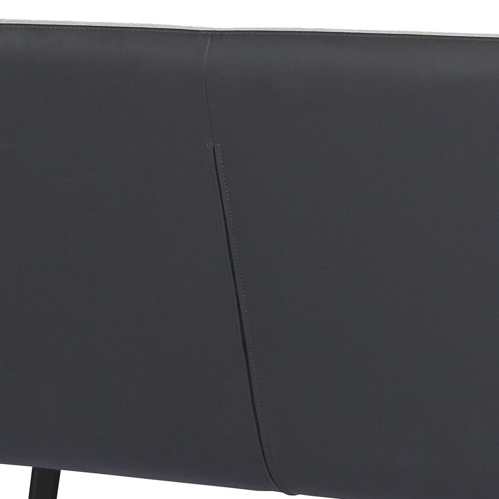 Armen Living - Coronado Contemporary Bench in Brushed Gray Powder Coated Finish and Gray Fabric - LCCDBEBG_CLOSEOUT veiw 3