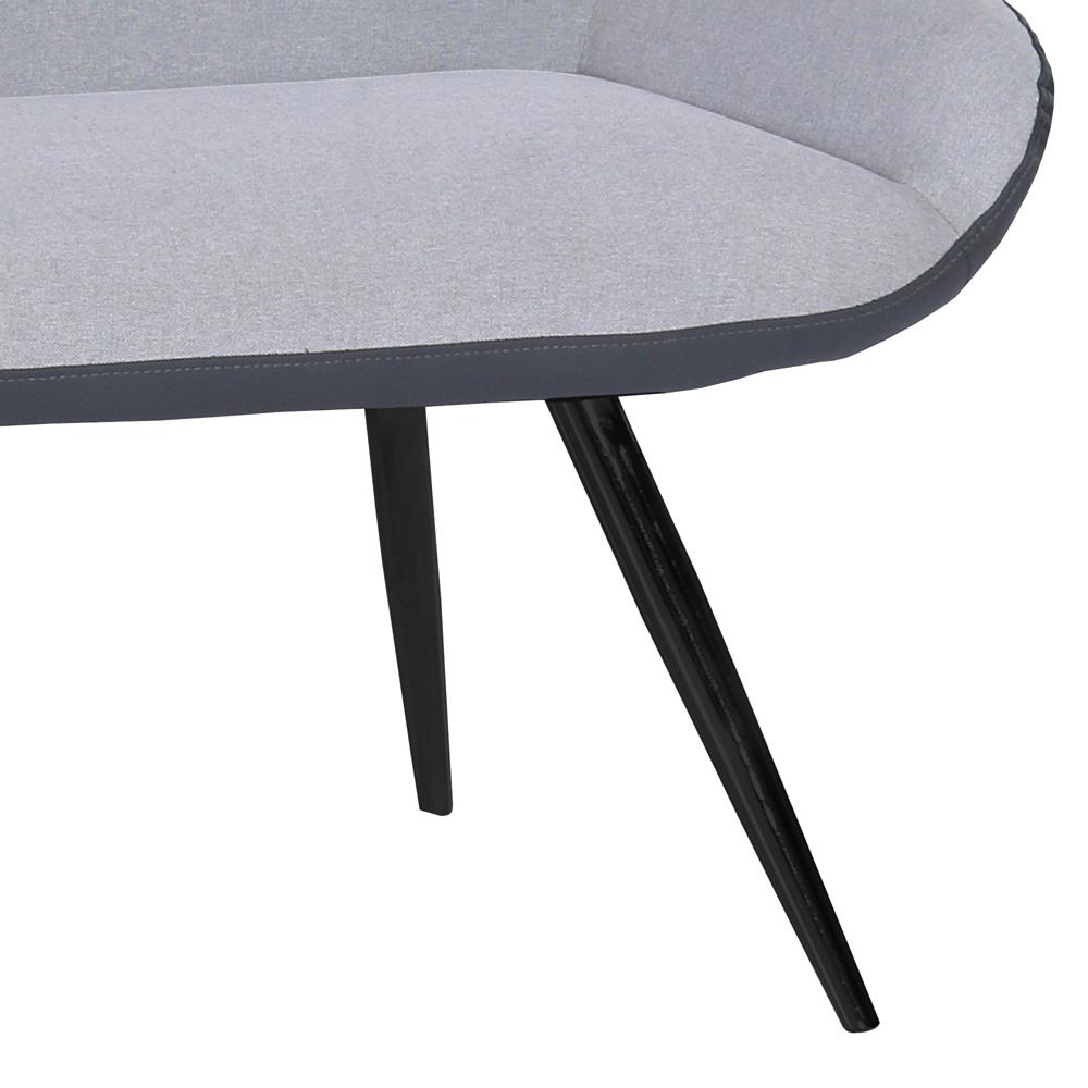 Armen Living - Coronado Contemporary Bench in Brushed Gray Powder Coated Finish and Gray Fabric - LCCDBEBG_CLOSEOUT veiw 4