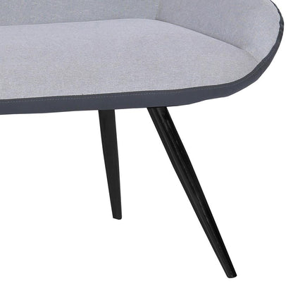 Armen Living - Coronado Contemporary Bench in Brushed Gray Powder Coated Finish and Gray Fabric - LCCDBEBG_CLOSEOUT veiw 4