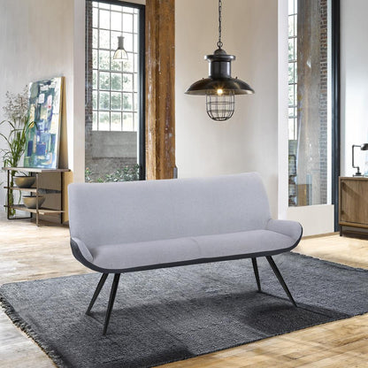 Armen Living - Coronado Contemporary Bench in Brushed Gray Powder Coated Finish and Gray Fabric - LCCDBEBG_CLOSEOUT veiw 5